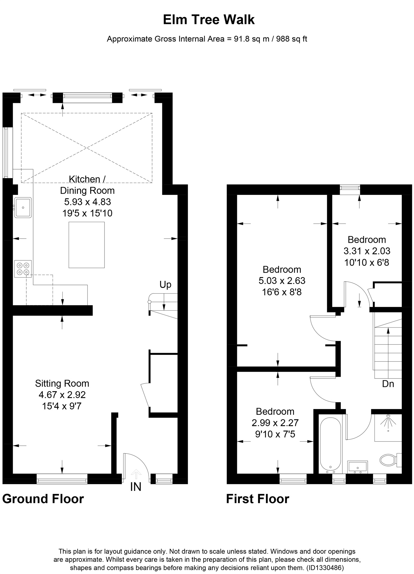 16, Elm Tree Walk, Tring floorplan