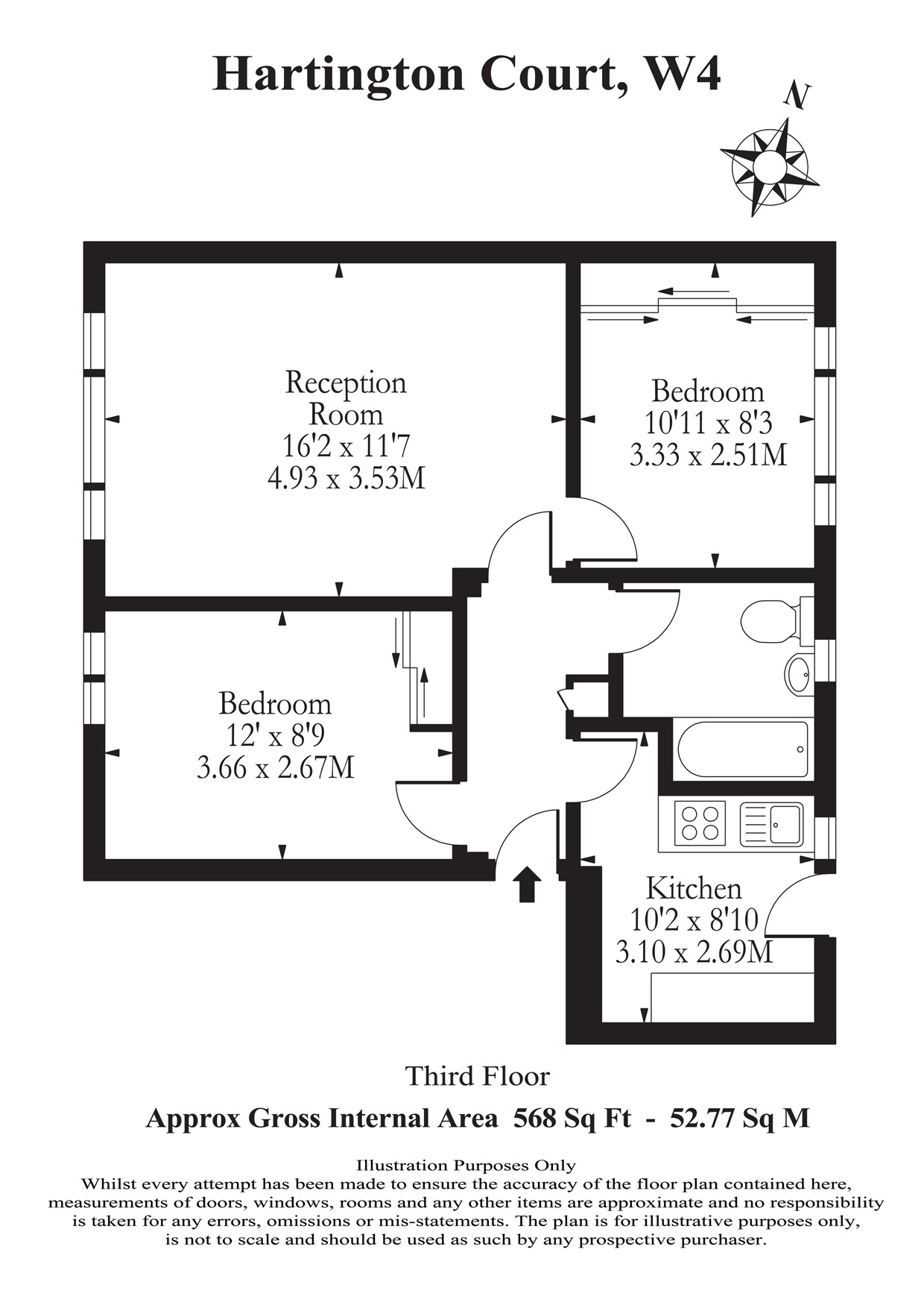 2 Bedrooms Flat to rent in Hartington Court, Chiswick W4