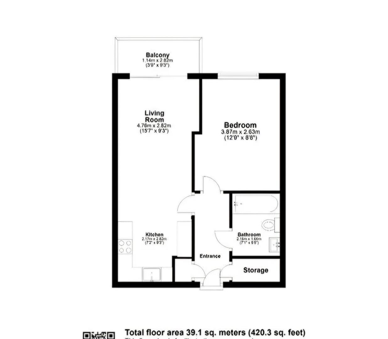 Flat 1103, 455, High Road, Wembley floorplan