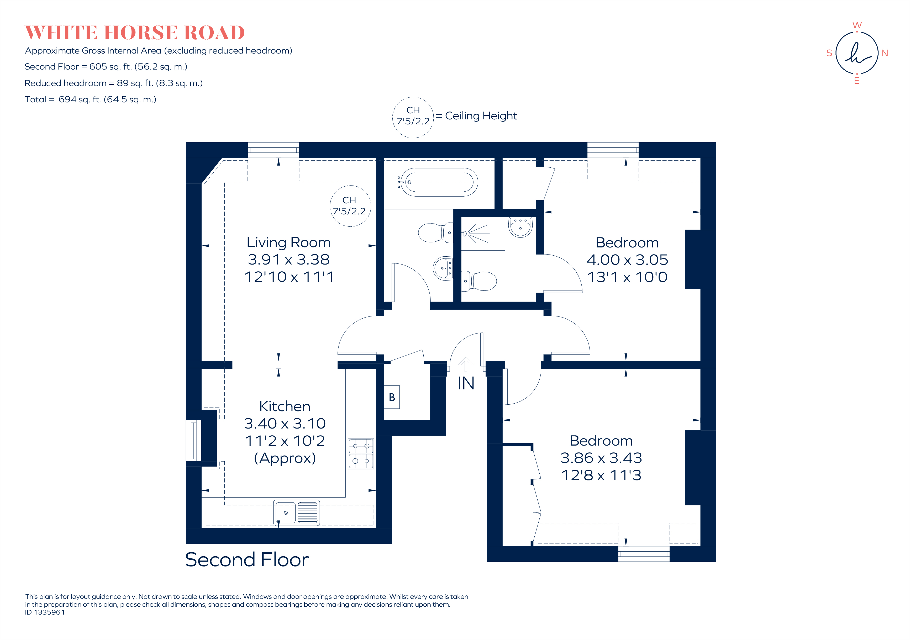 Flat 4, 94, White Horse Road, London floorplan