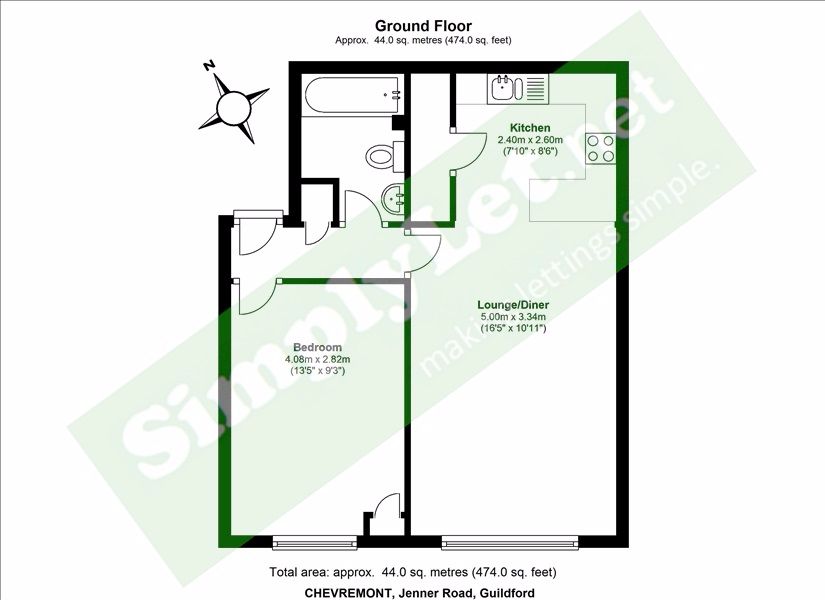 1 Bedrooms Flat to rent in Chevremont, Jenner Road, Guildford GU1