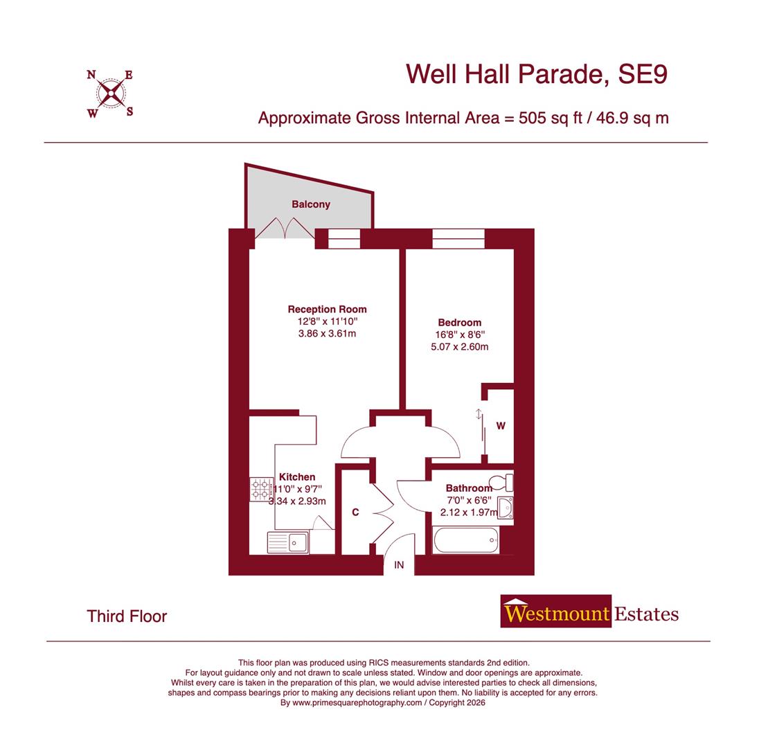 Flat 18 The Coronet Apartments, 6 Odeon Parade, Well Hall Road, London floorplan