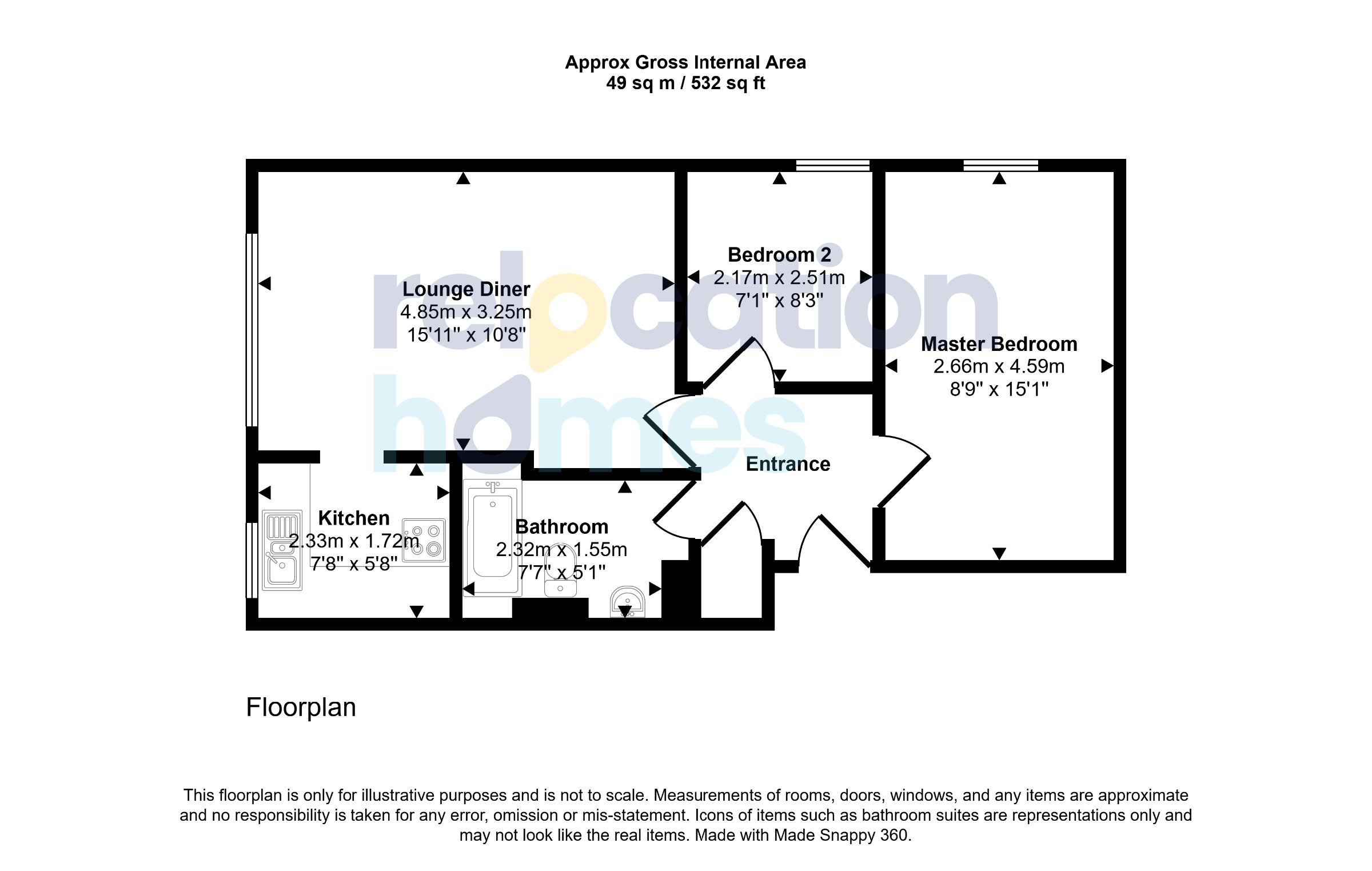184 Somerset Gardens, London floorplan