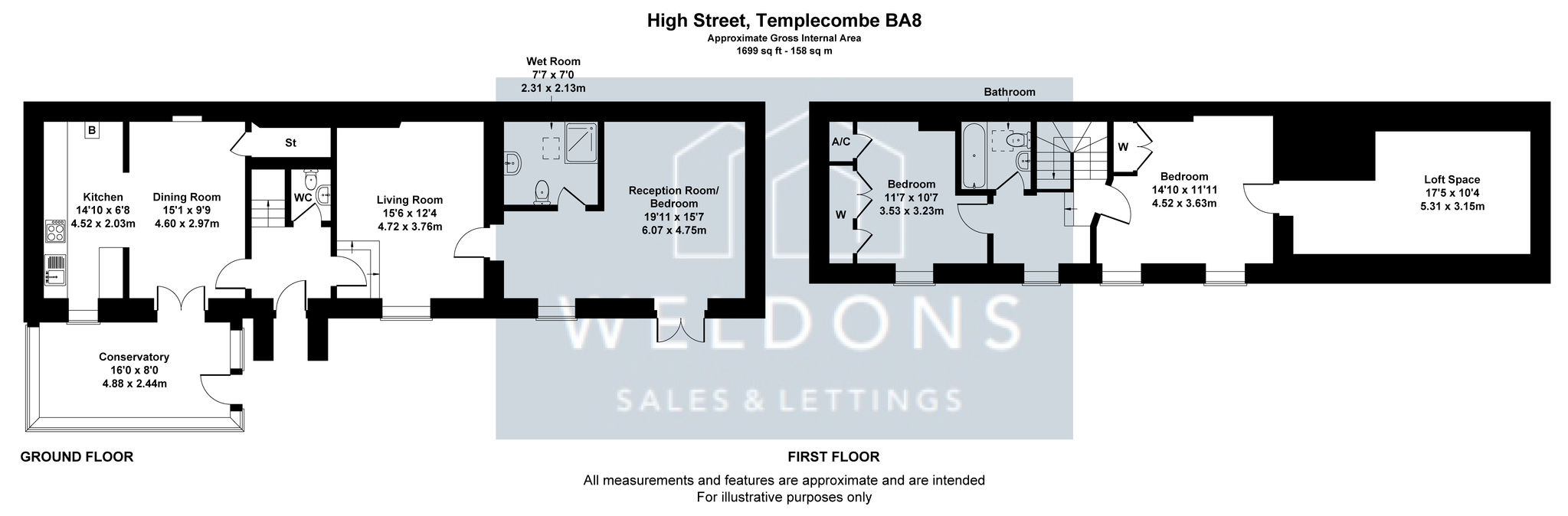 2 Magdalene Cottage, High Street, Templecombe floorplan