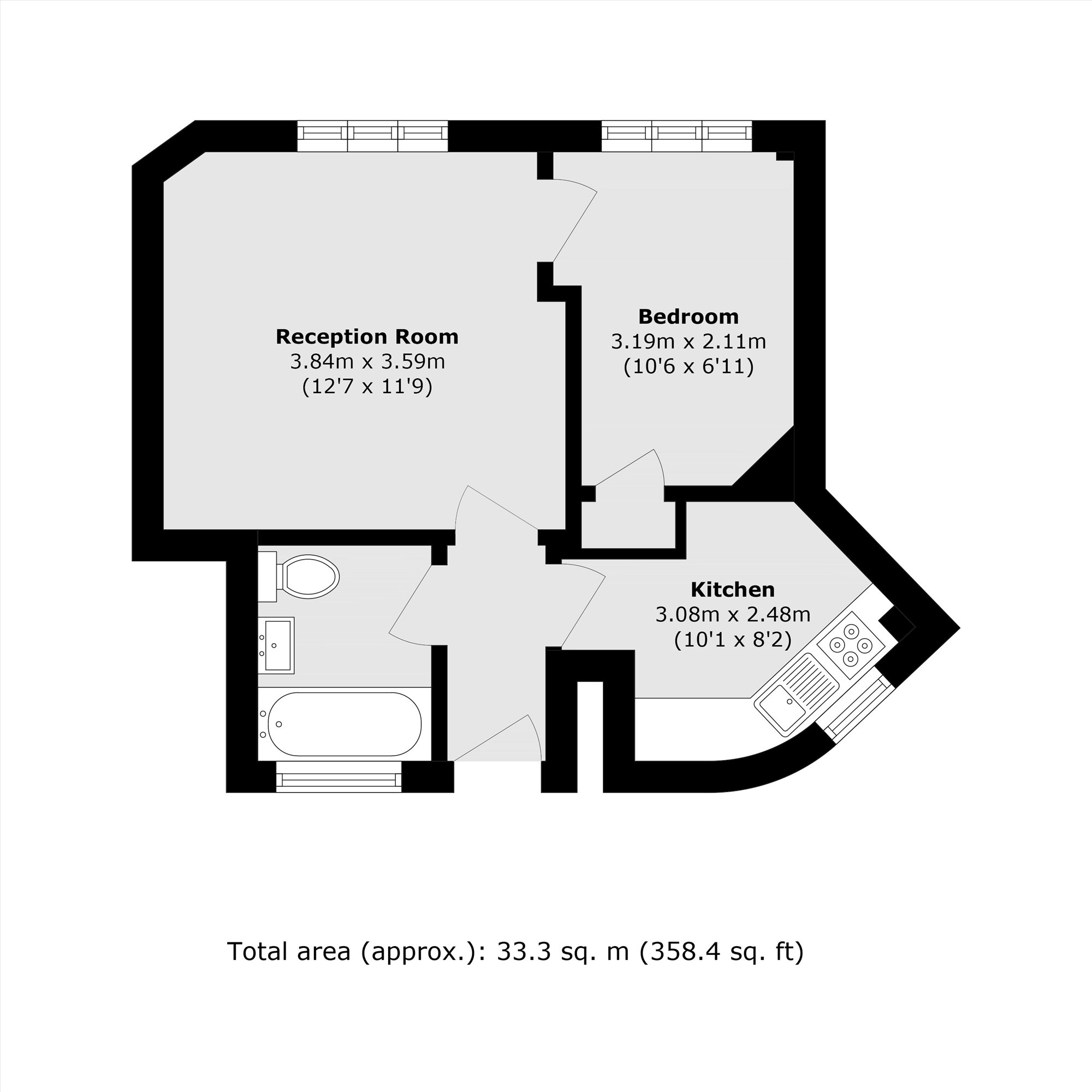 Flat 138, Kings Court, Hamlet Gardens, London floorplan