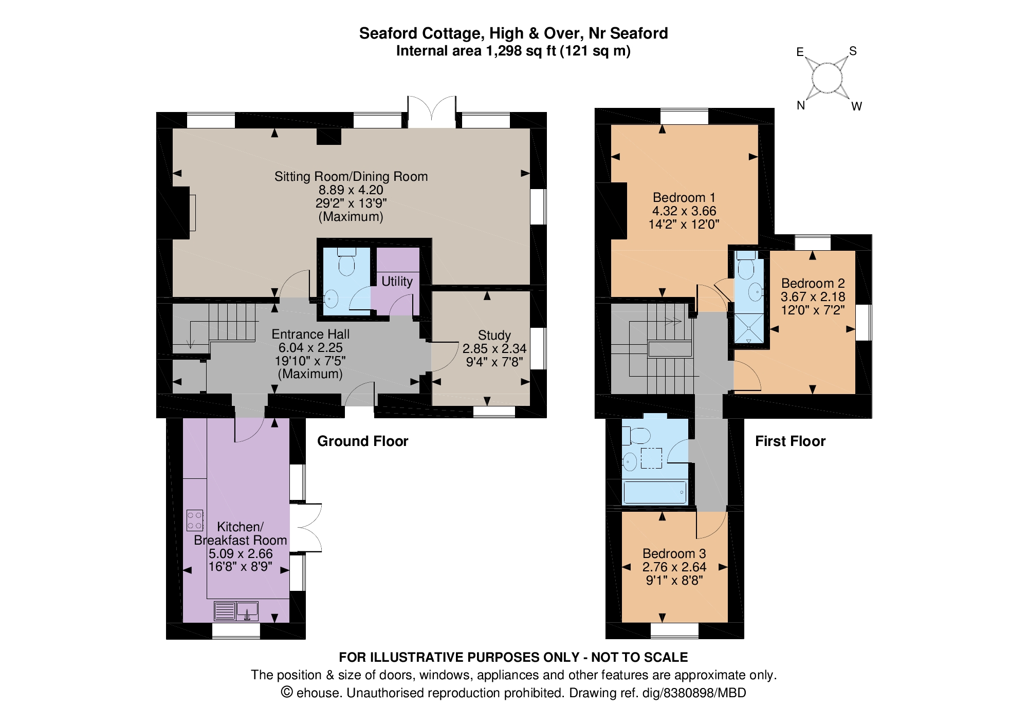 3 Bedrooms Semi-detached house for sale in Alfriston Road, High & Over, Nr Seaford, East Sussex BN25