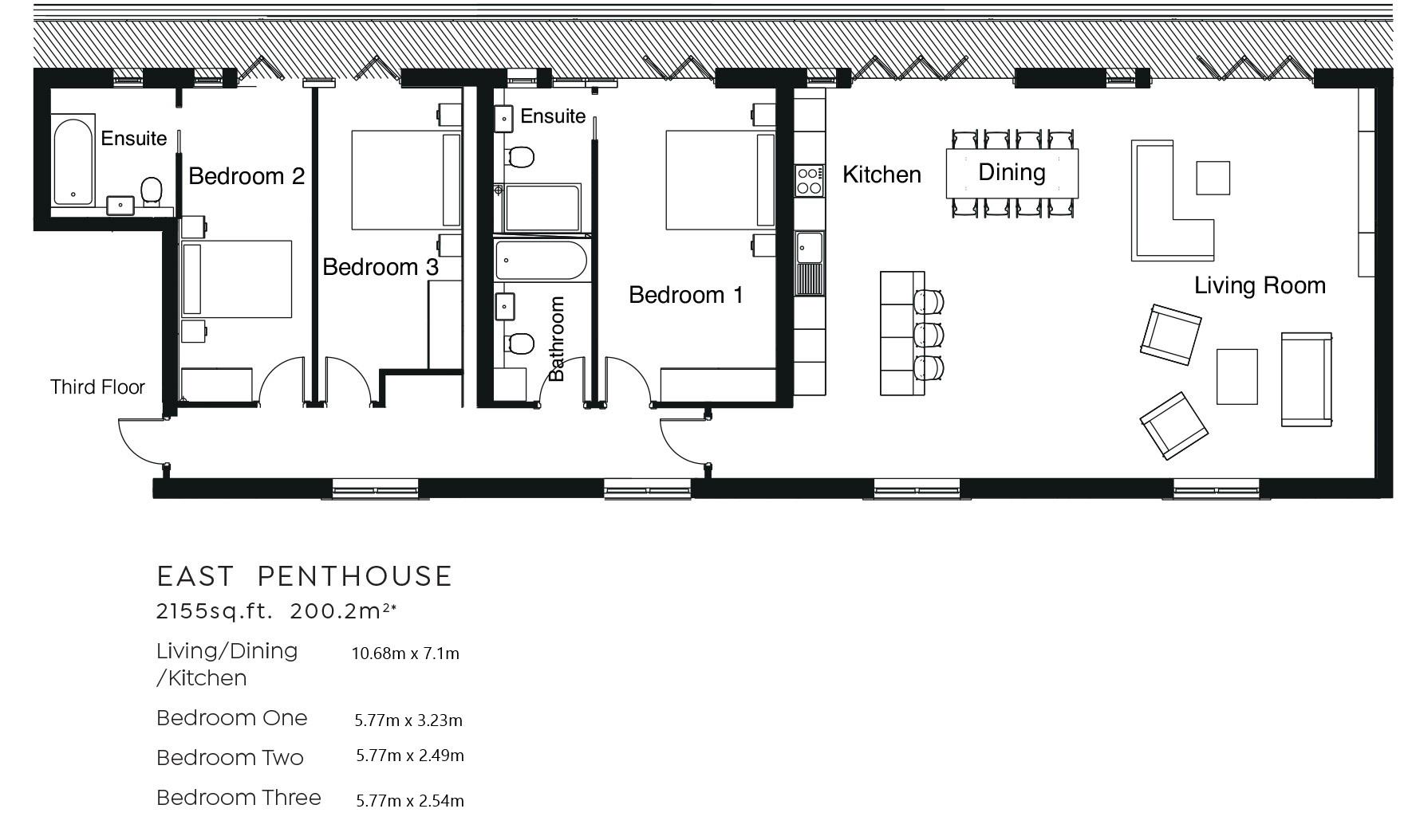 West Penthouse, No 1 Chesil Beach, Ferrymans Way, Weymouth floorplan