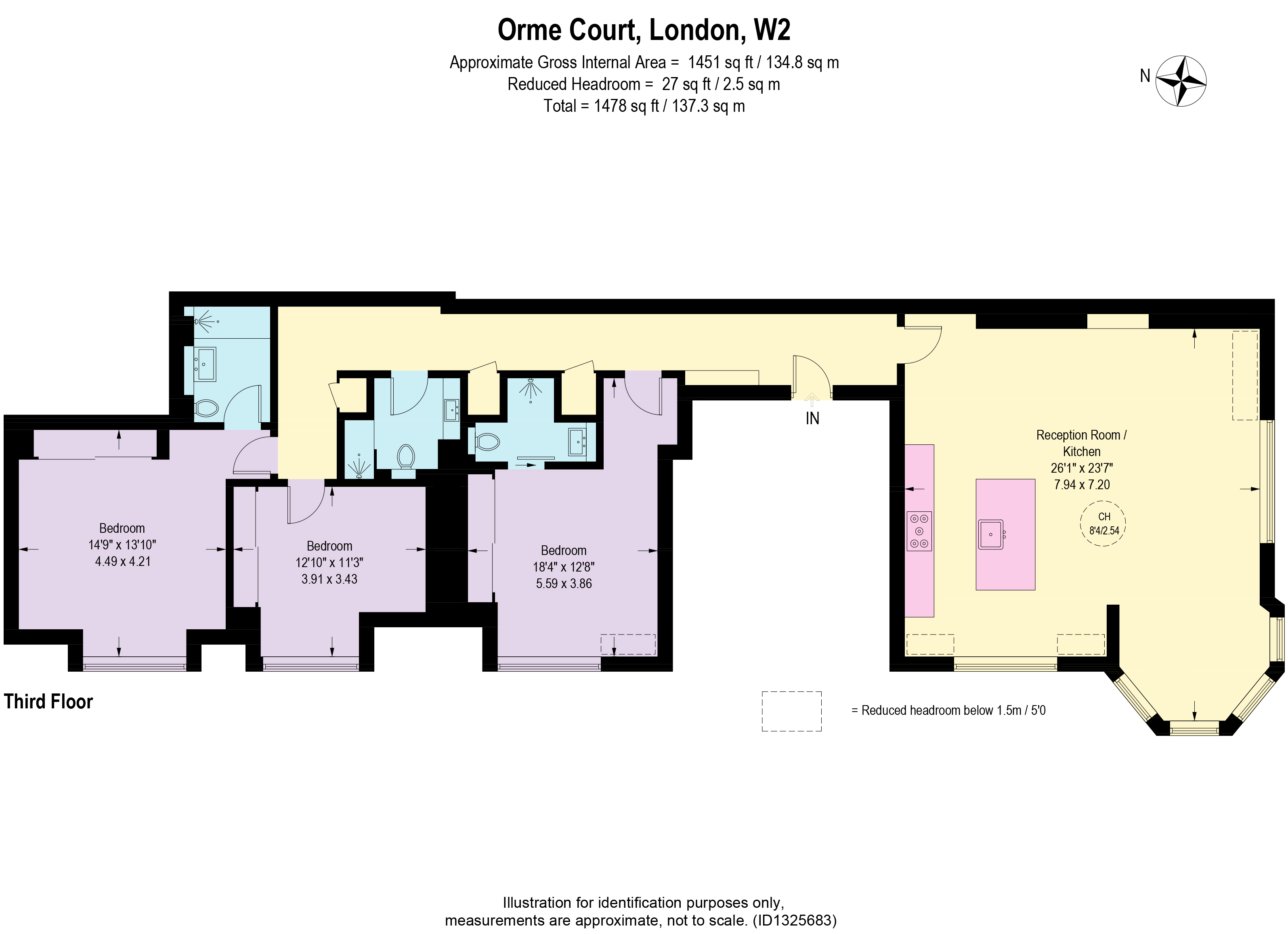 3, Orme Court, London floorplan