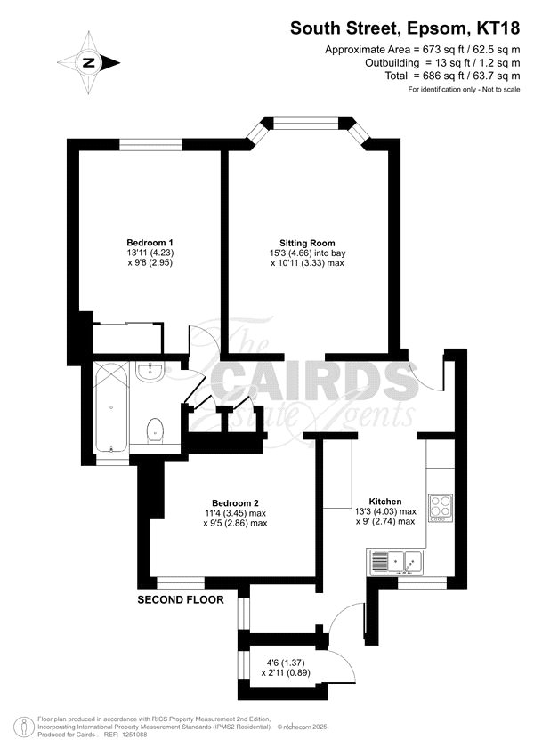 Flat D, 33, South Street, Surrey floorplan