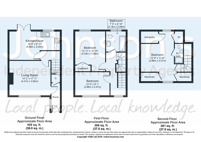 3 Bedrooms Terraced house for sale in Howard Close, Walton On The Hill, Tadworth, Surrey. KT20