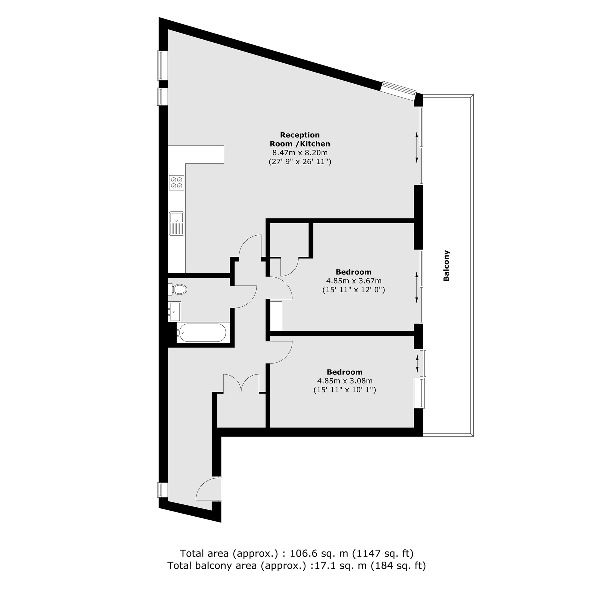 Flat 13, Coneybear Point, 10, Peartree Way, London floorplan