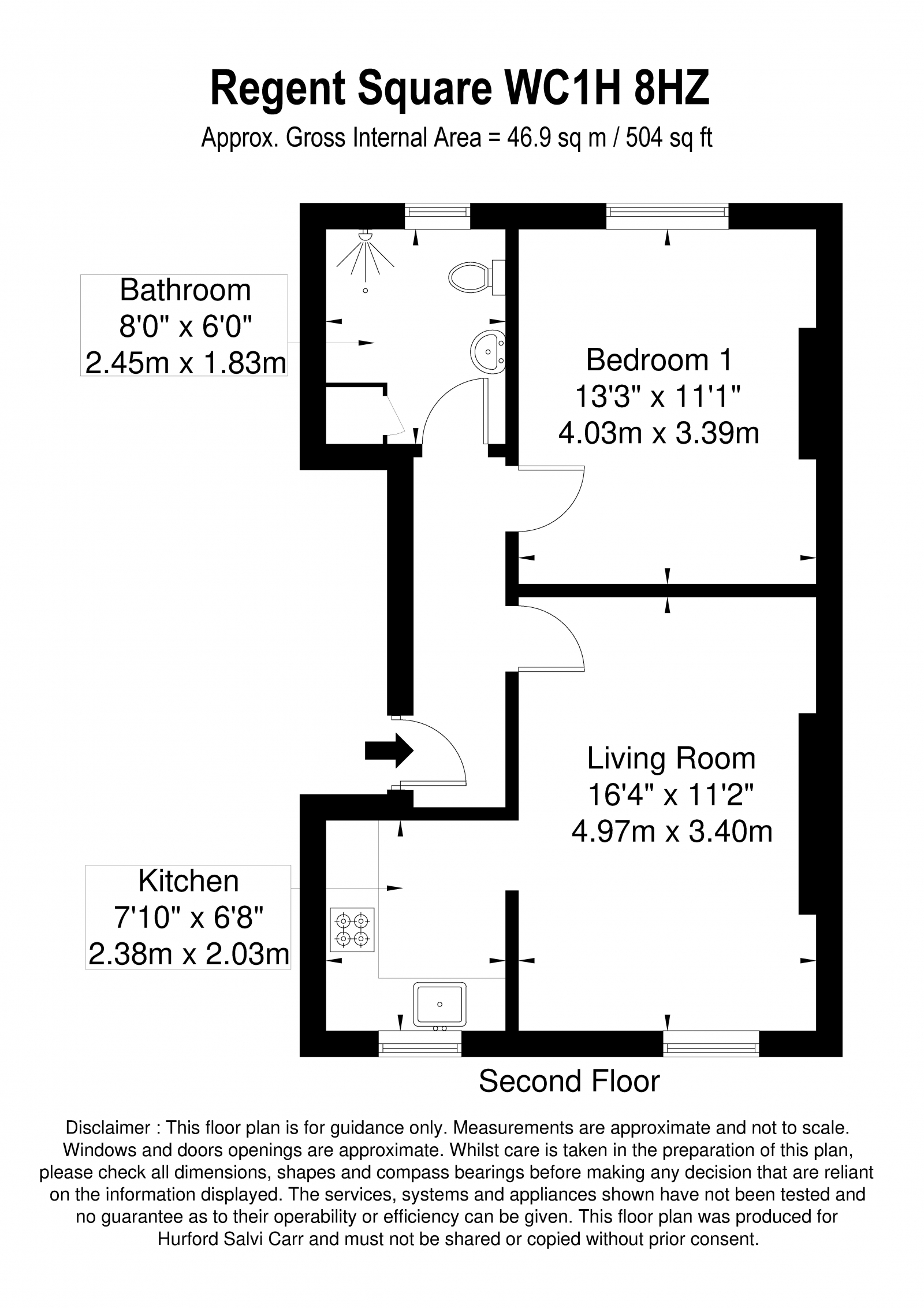 Flat 5, 9-10, Regent Square, London floorplan