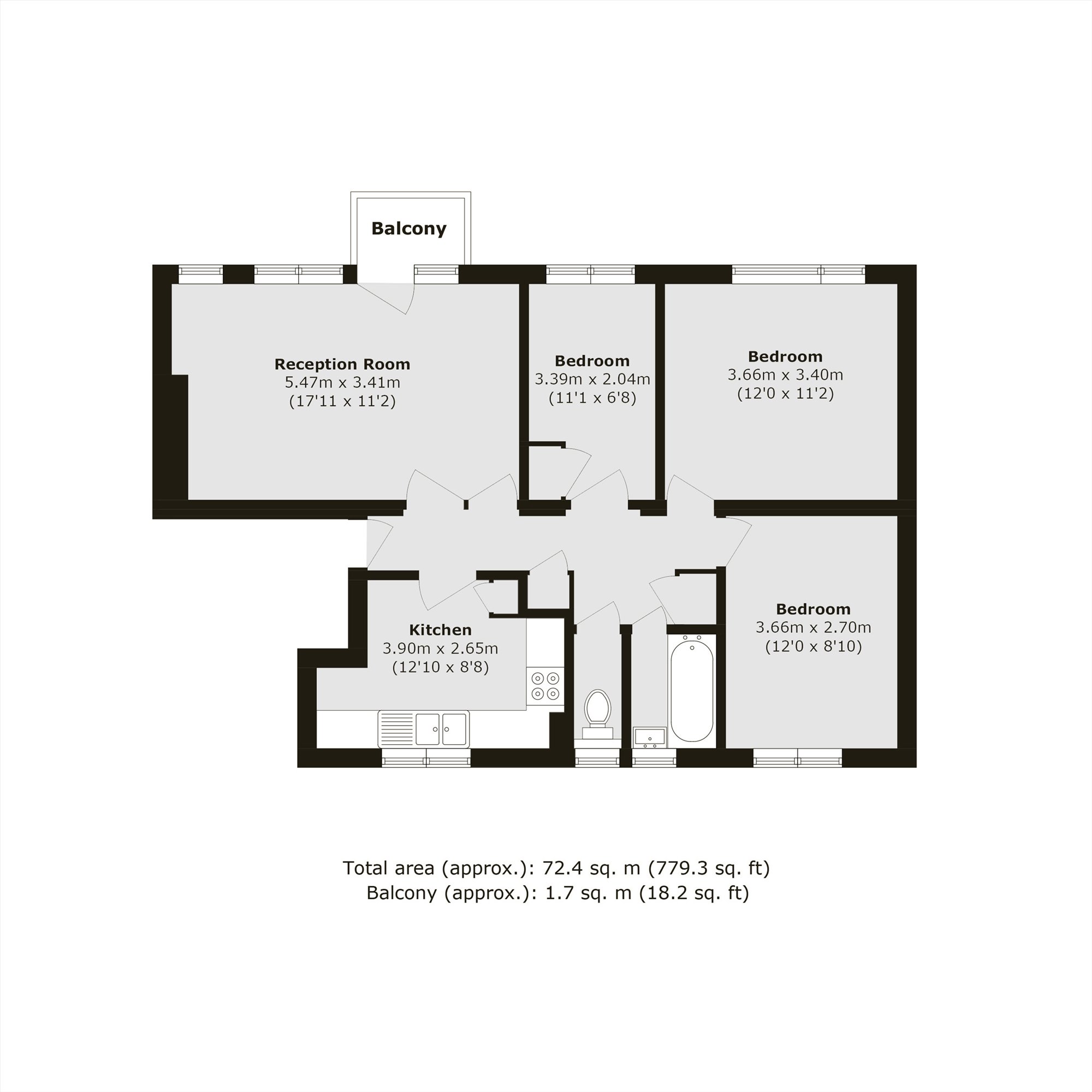 40 Kingscroft, King's Avenue, London floorplan