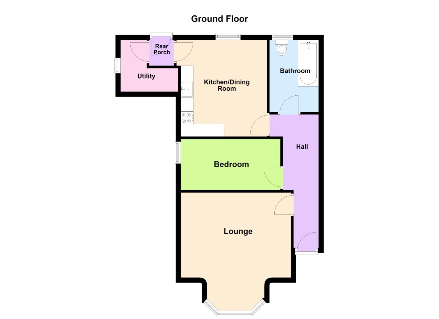 Main Door Flat, "Auchengree" 2  (Ground Right), Bute Terrace, Millport floorplan