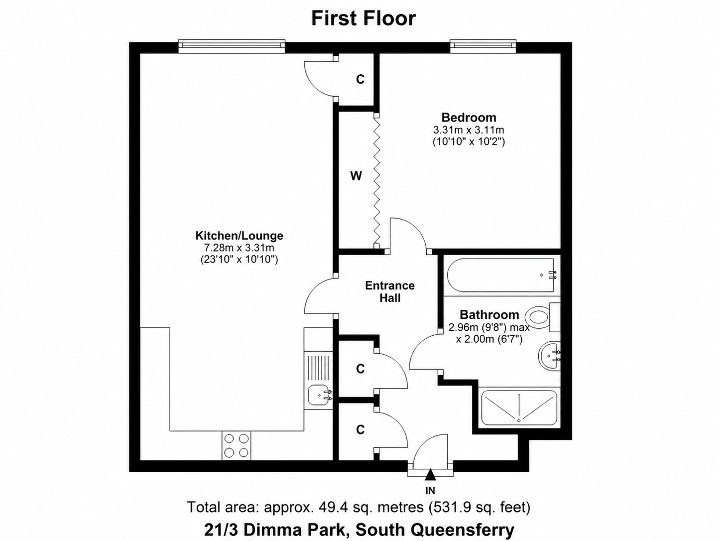 Flat 3, 21, Dimma Park, South Queensferry floorplan