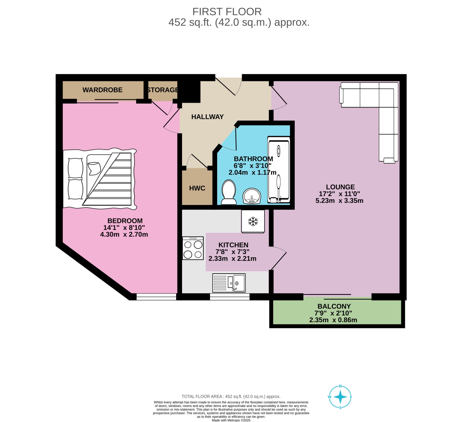 FLAT 13, MANHATTAN COURT, BRIGHTON floorplan