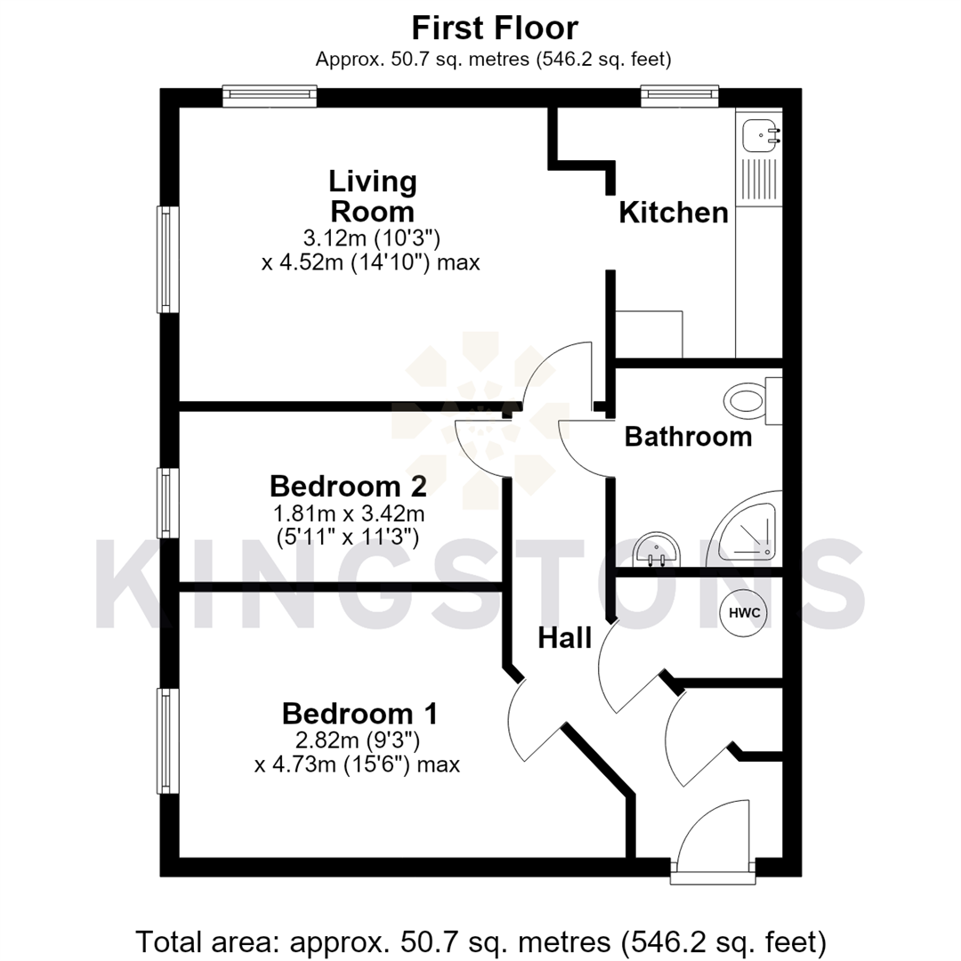Flat 66, Wharf Court, Spa Road, Melksham floorplan