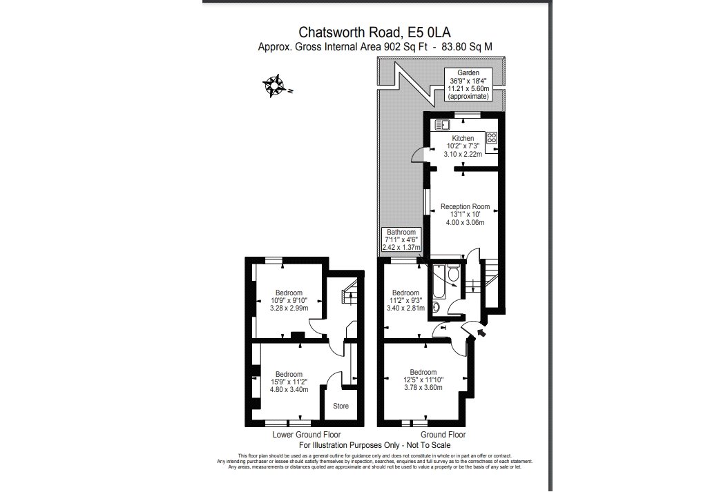 Flat A, 125, Chatsworth Road, London floorplan