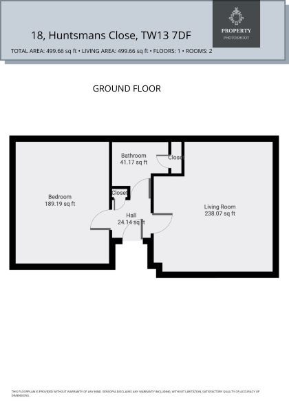 18, Brookside, Feltham floorplan