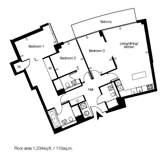 3 Bedrooms Flat to rent in Hepworth Court, Grovesnor Waterside, Gatliff Road SW1W