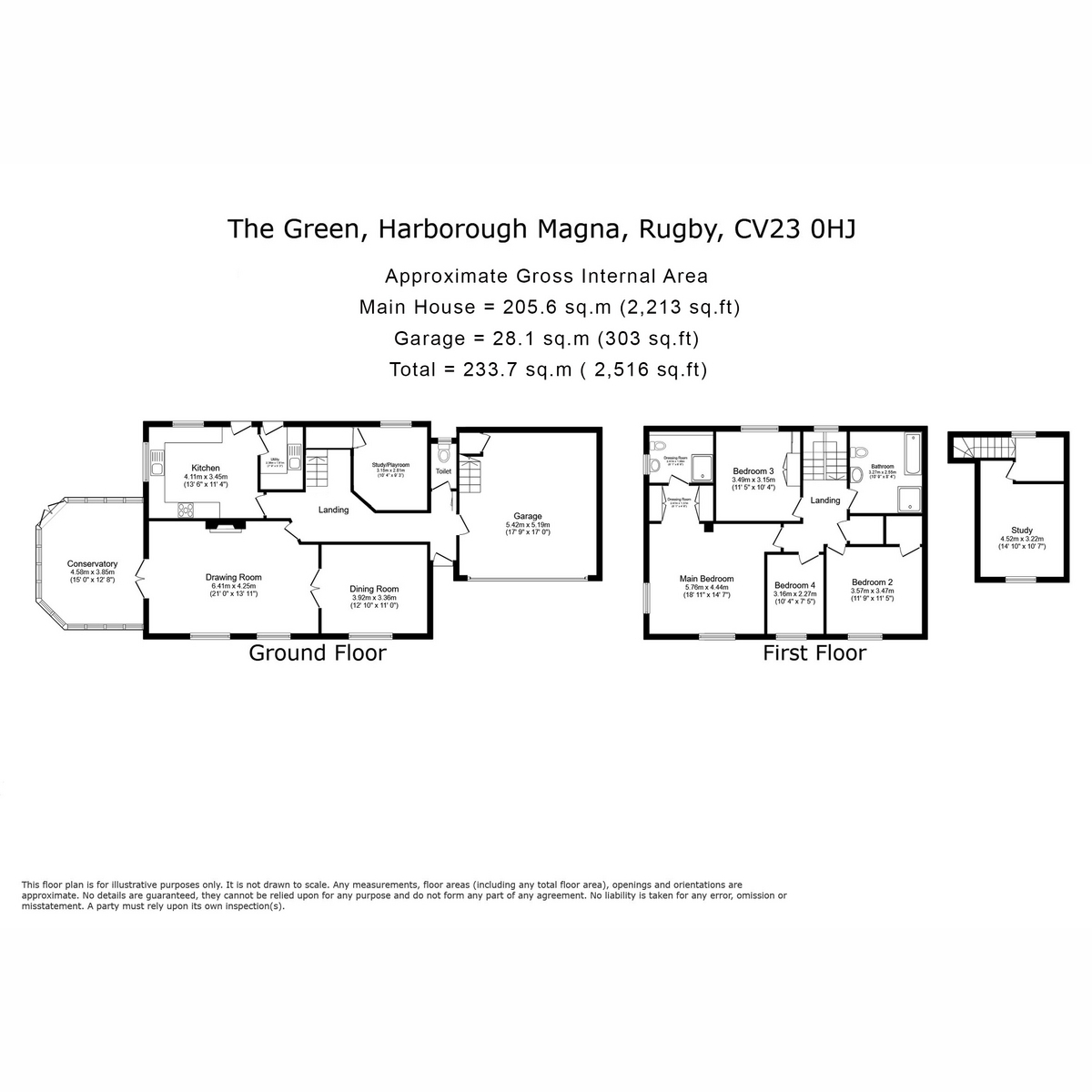 3, The Green, Rugby floorplan