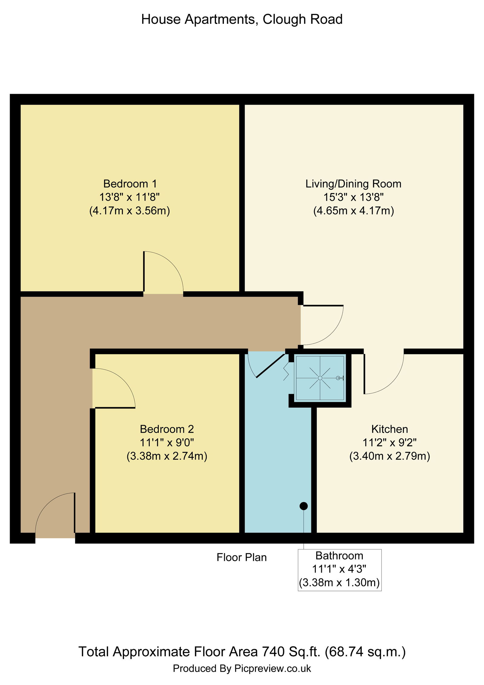 1,Apartment 4, House Apartments, Clough Road, Hull floorplan