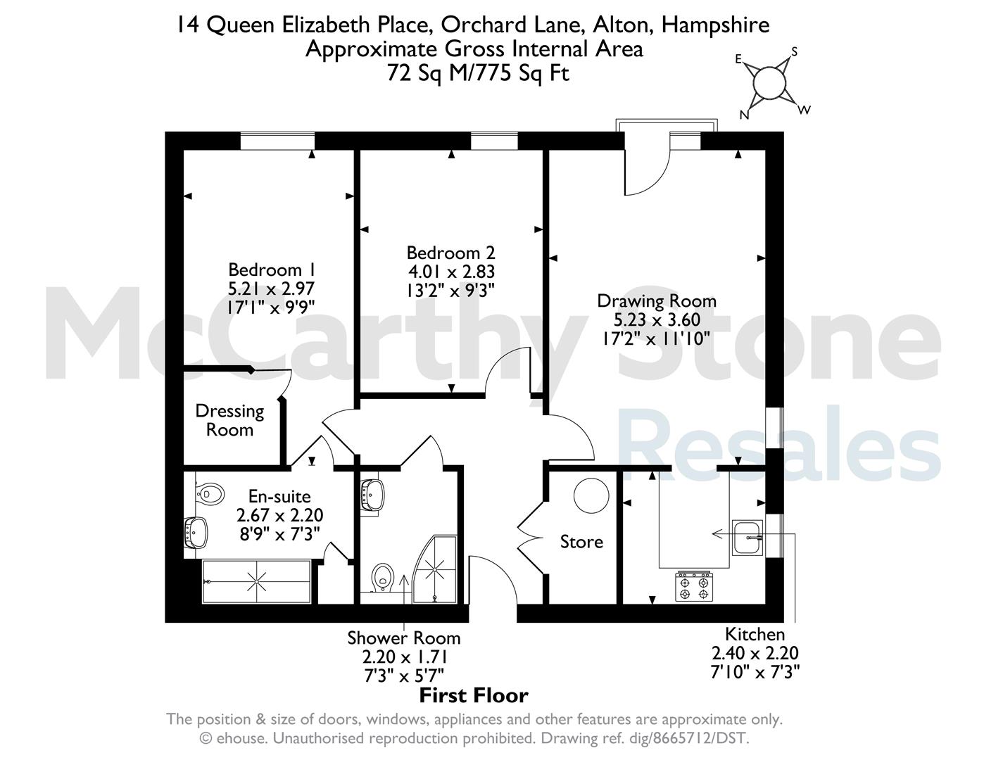 14 Queen Elizabeth Place, Orchard Lane, Alton floorplan