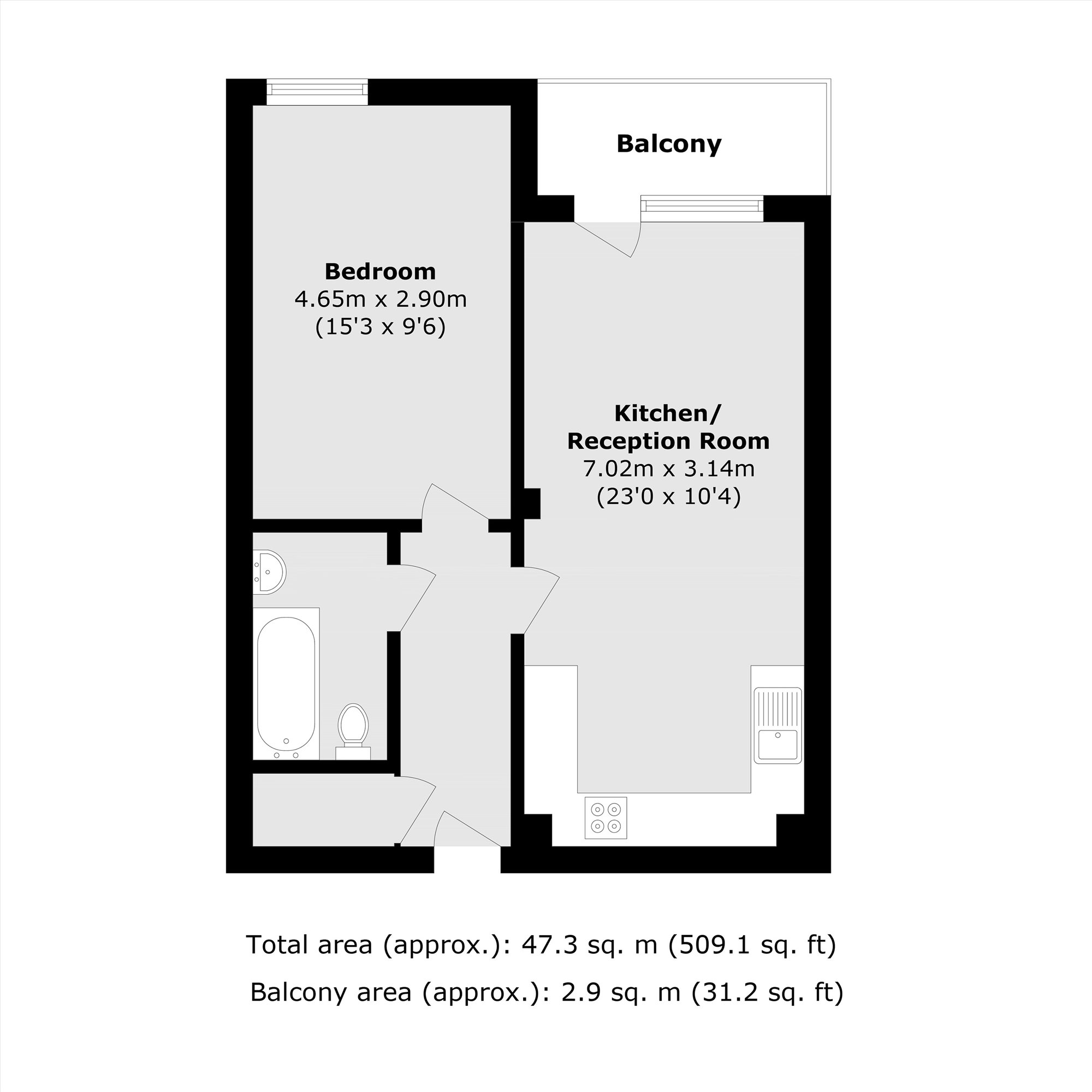 Flat 2 Highland Court, 57, Cudworth Street, London floorplan