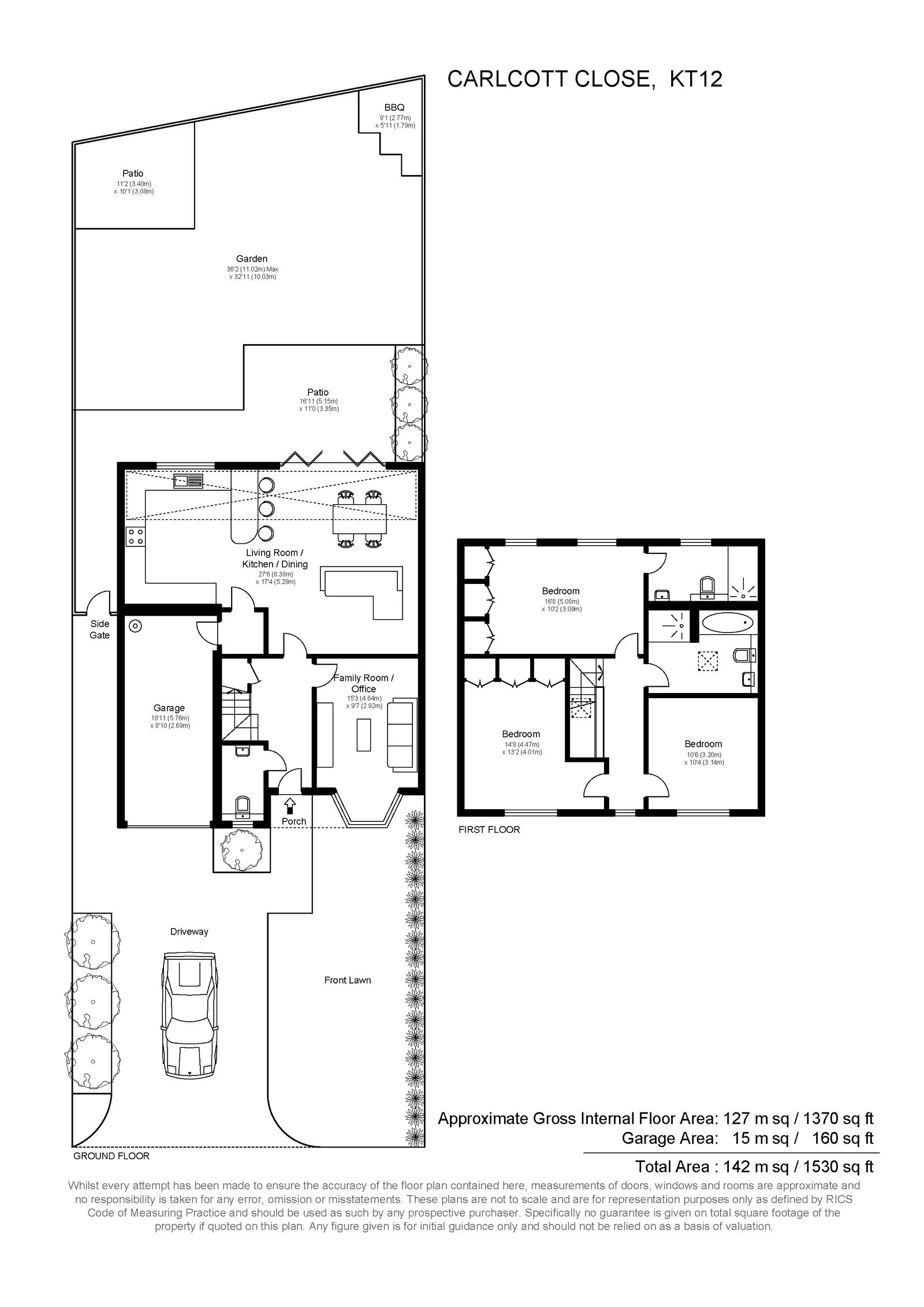 7, Carlcott Close, Walton-on-thames floorplan