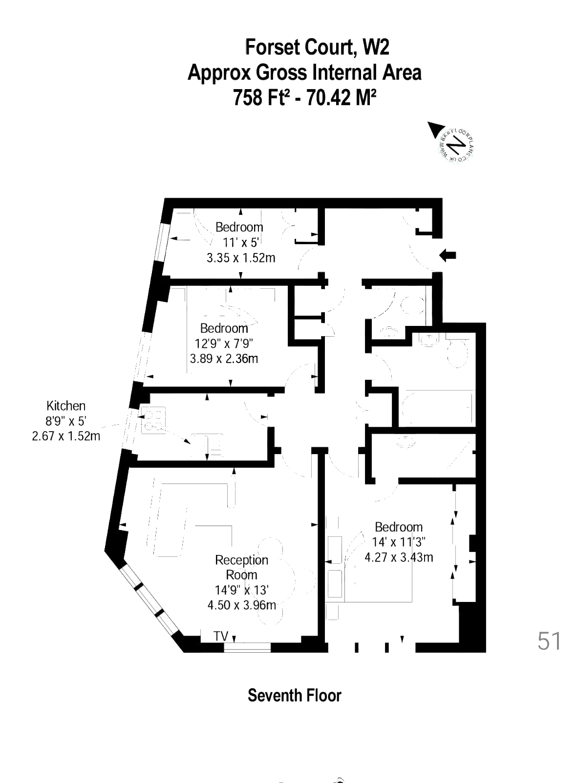 Flat 97, Forset Court,, Edgware Road, London floorplan