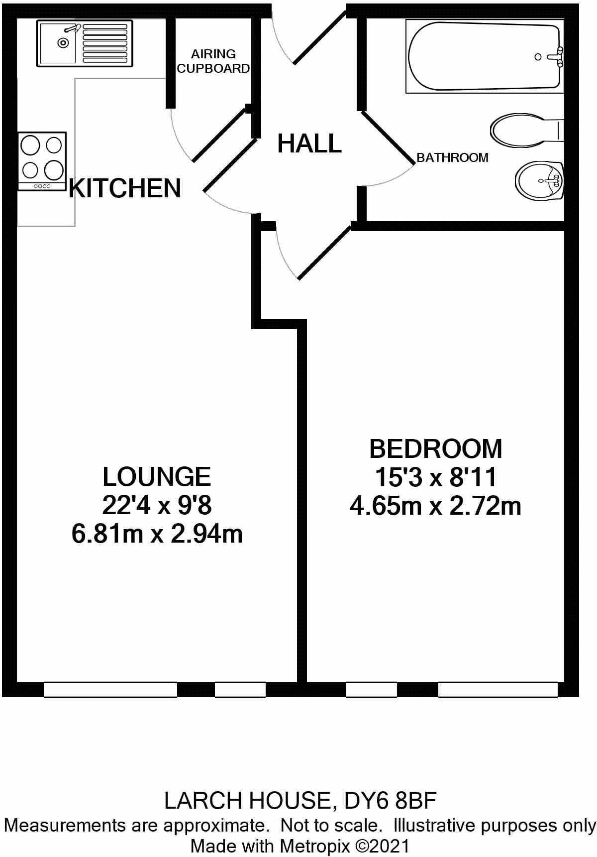 Apartment 57, Larch House, 241, High Street, Kingswinford floorplan