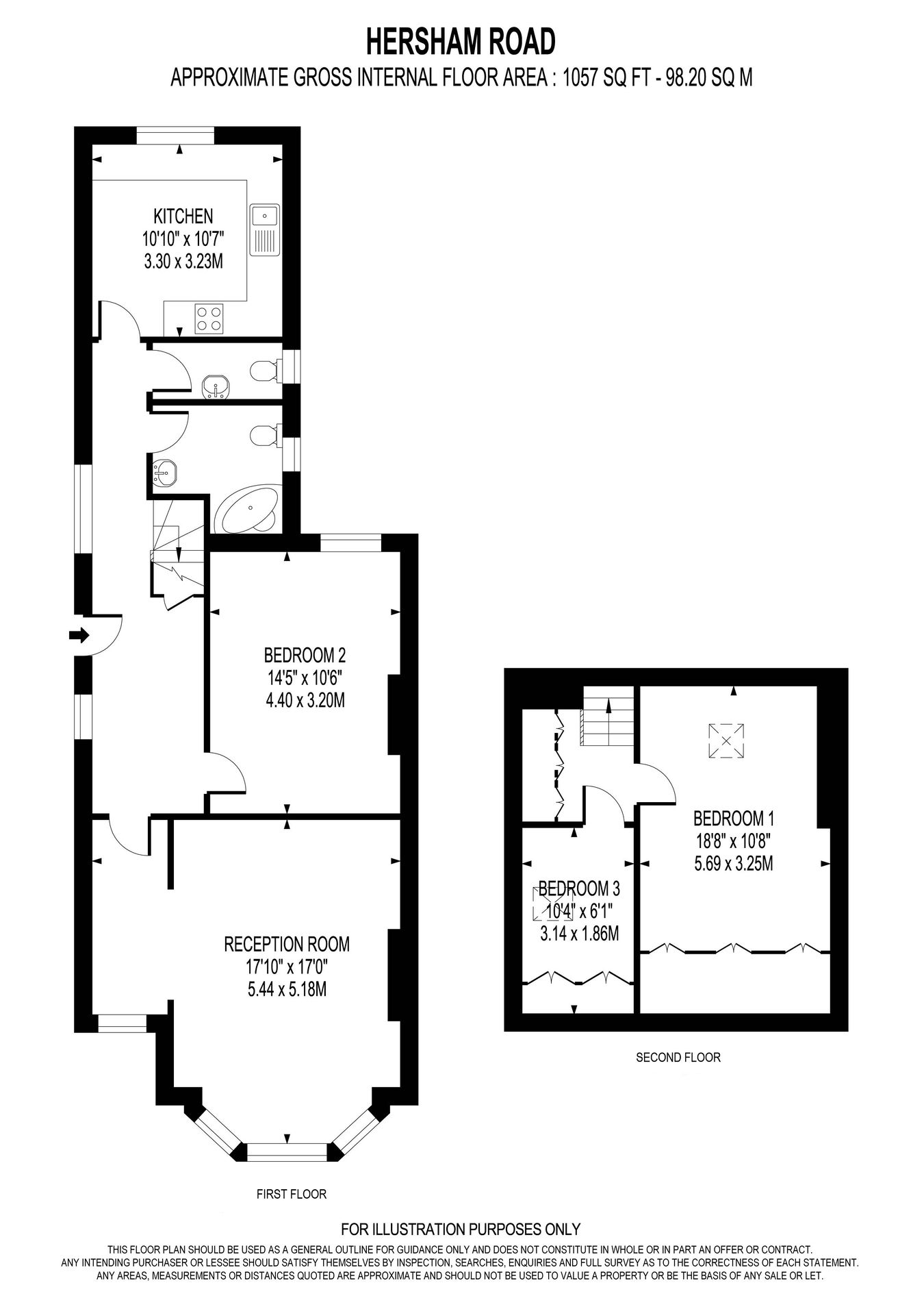 23a, Hersham Road, Walton-on-Thames floorplan