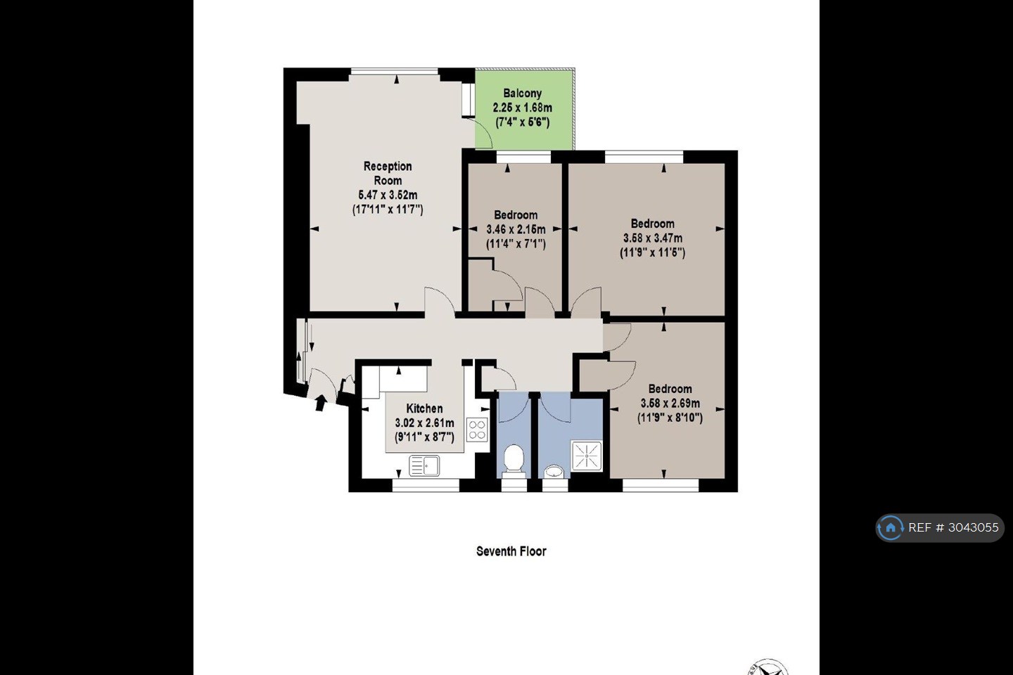 Flat  Pondfield House, Maida Vale floorplan