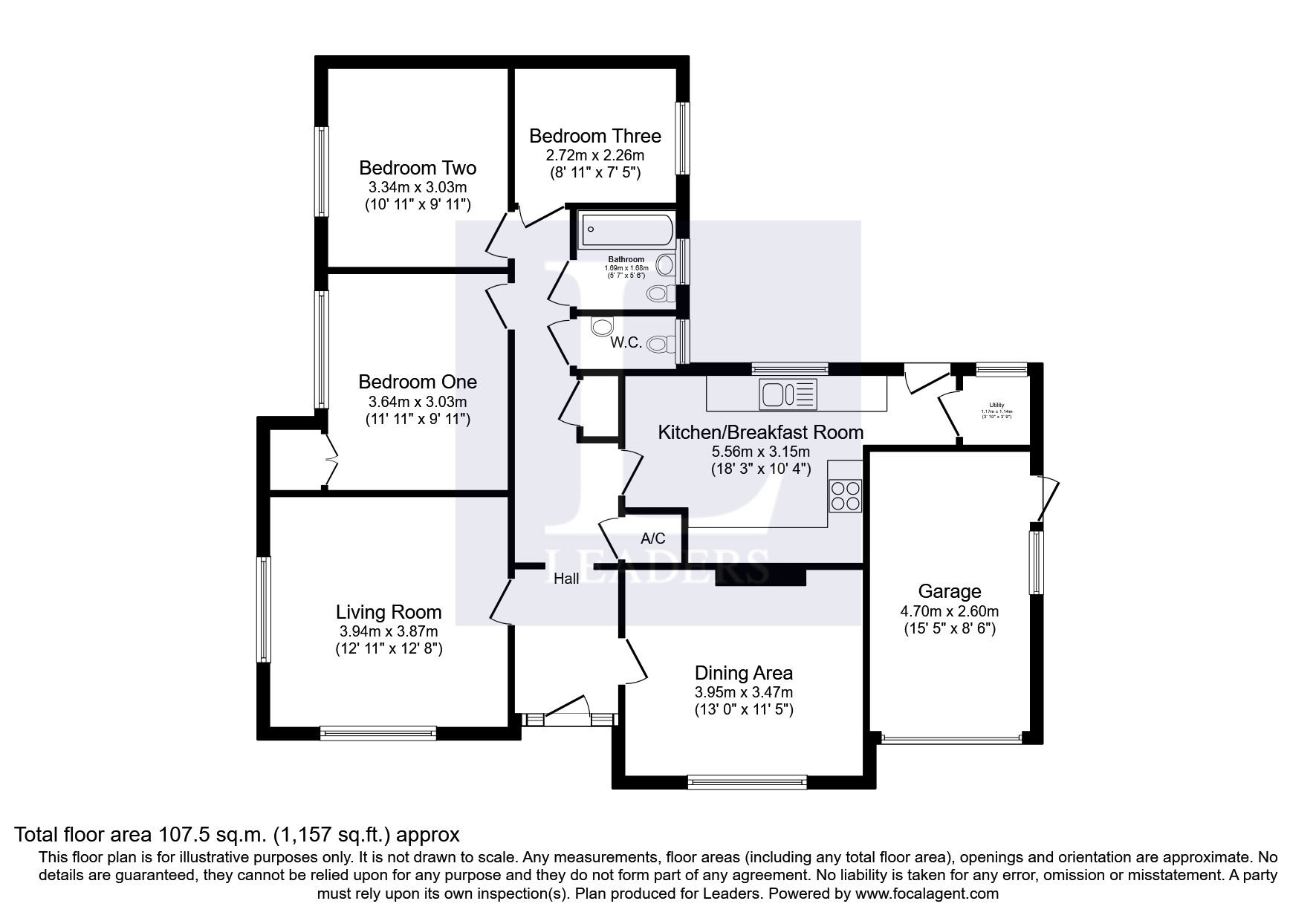 Way, Brickhill, Bedford MK41, 3 bedroom bungalow to rent