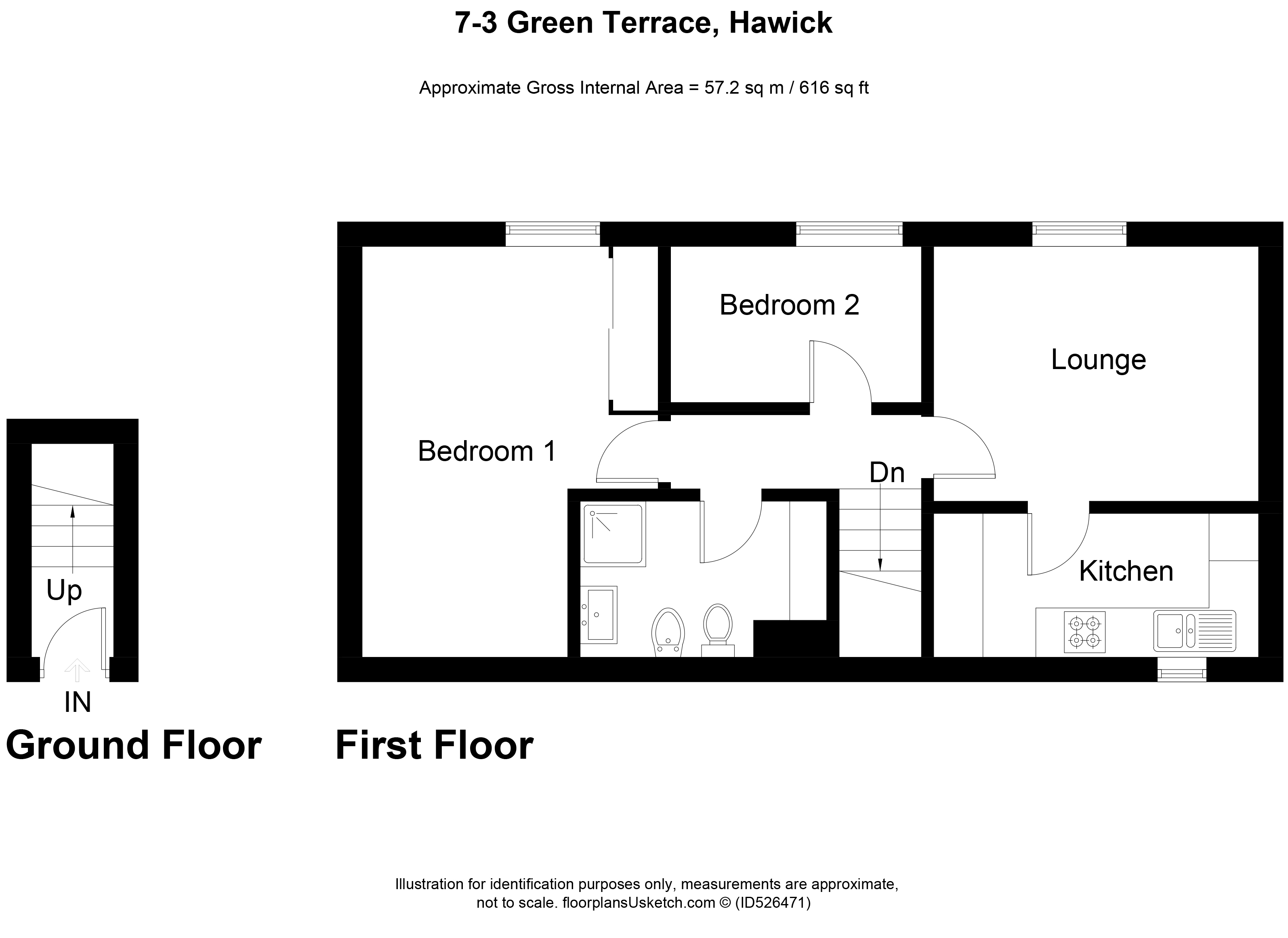 2 Bedrooms Flat for sale in 7/3 Green Terrace, Hawick TD9