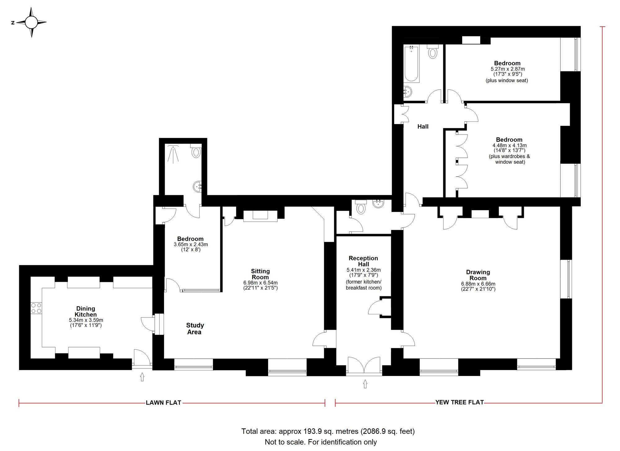 Yew Tree & Lawn Apt, Belford Hall, Belford, Belford floorplan