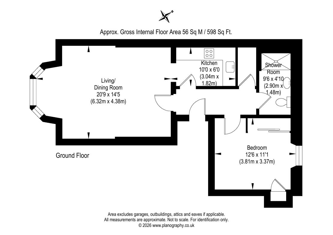 Flat 1, 26b, St Johns Road, Edinburgh floorplan