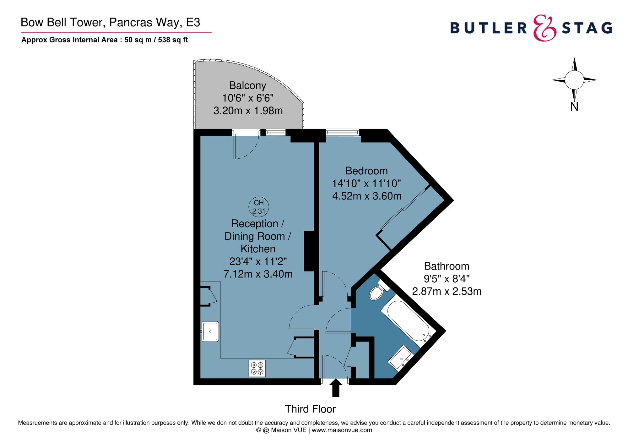 Flat 14, Bow Bell Tower, London floorplan