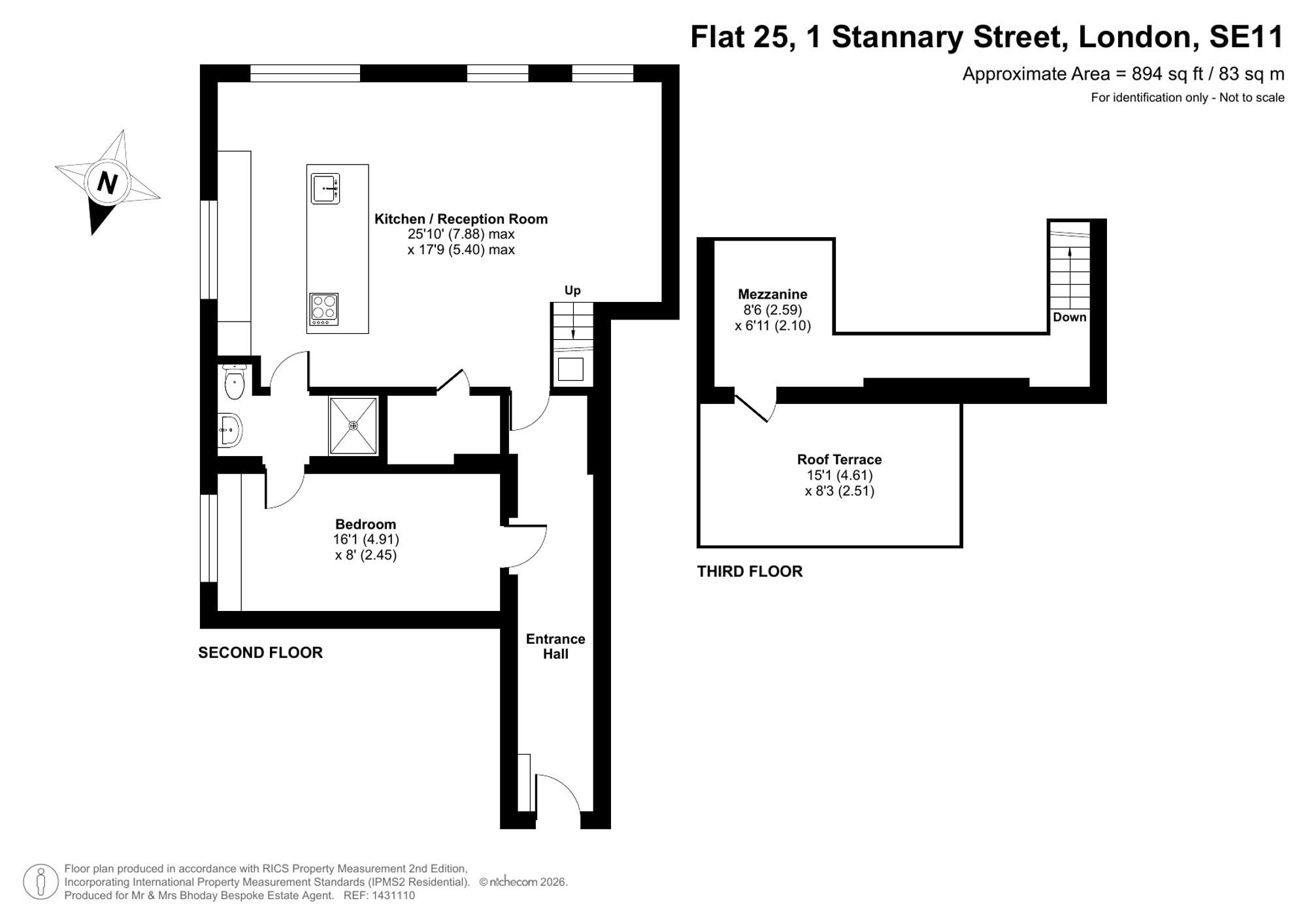 Flat 25, 1 Stannary Street, London floorplan