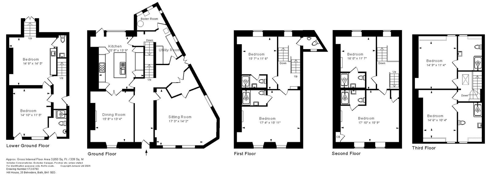 Hill House, 25, Belvedere, Bath floorplan