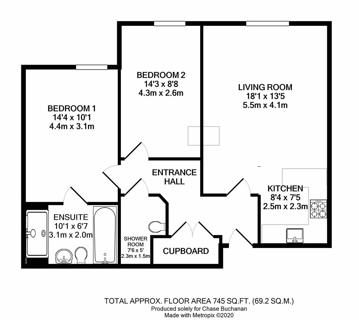 1 Mary Crellin House, 20, Langdon Park, Teddington floorplan