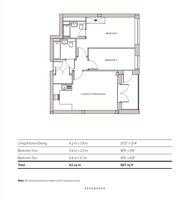 Chandlers Place B36 (Type 33), 136, Chandlers Place, High Street, Kent floorplan