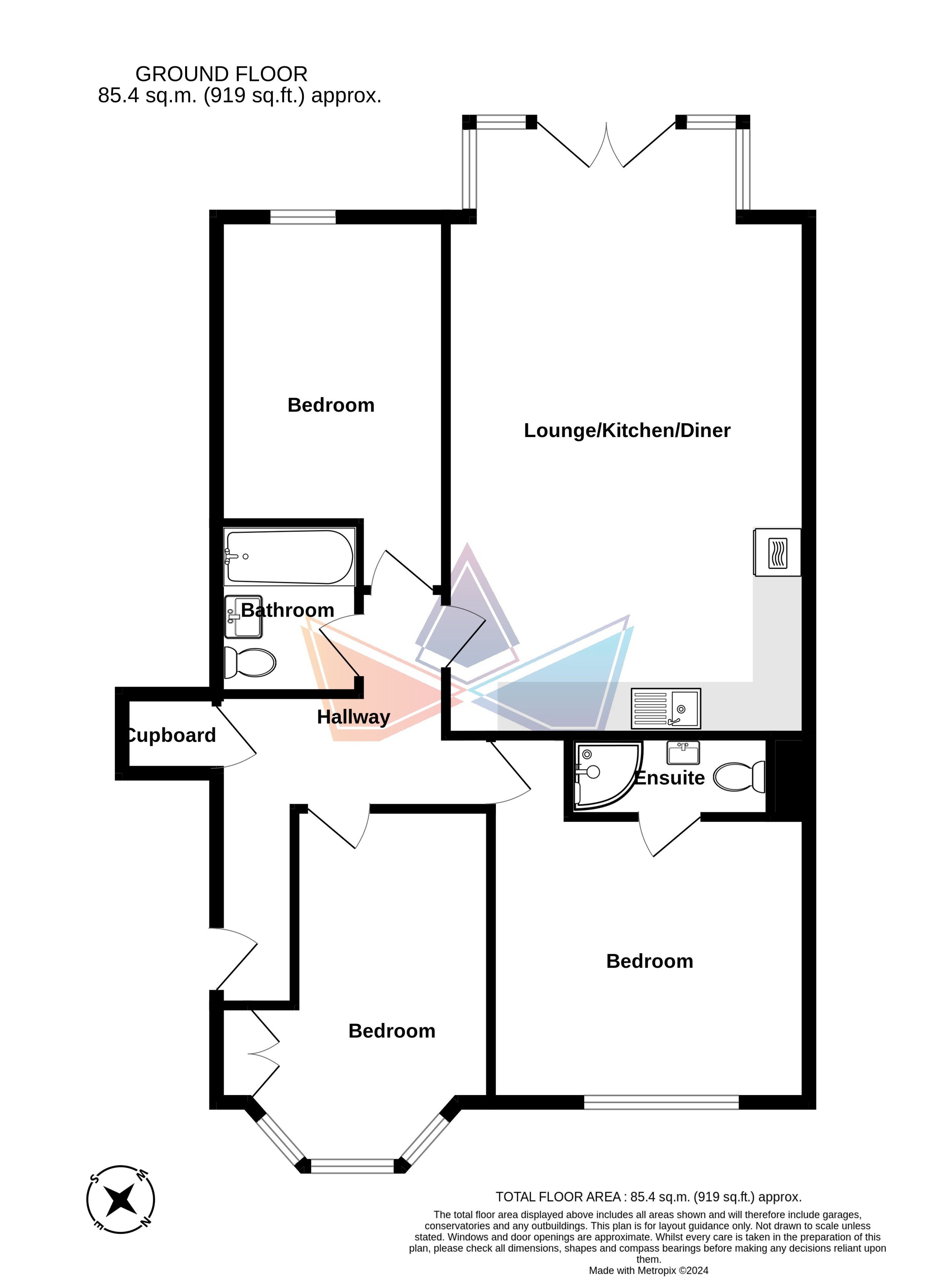 Bradstow House, Flat 2, 21 St. Peters Road, Broadstairs floorplan