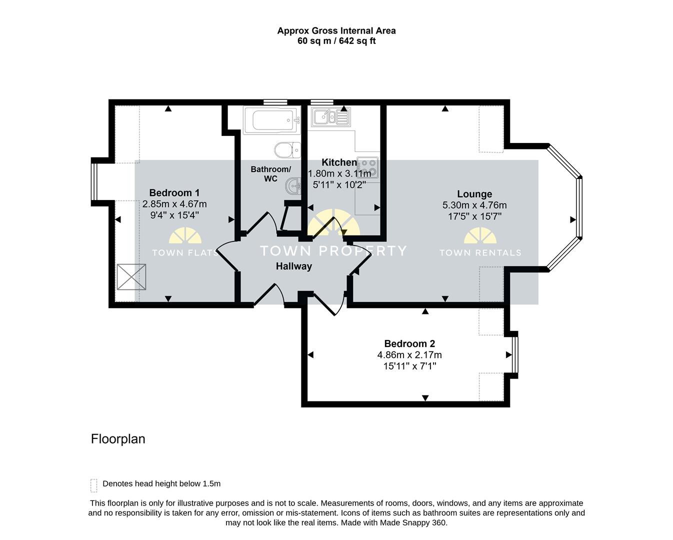 Flat 14, Meridian Court, 23-25 Jevington Gardens, Eastbourne floorplan