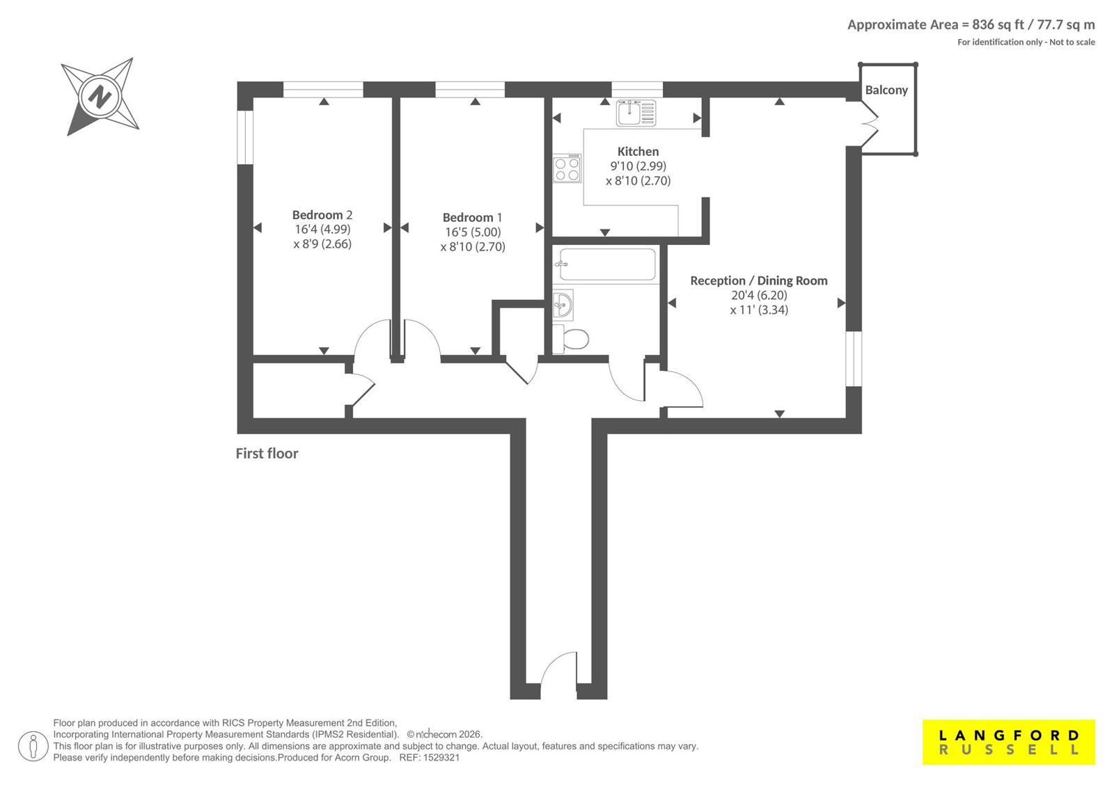 Flat 7, 1, Brosse Way, Bromley floorplan