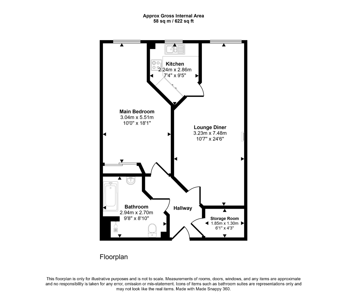 52 Henderson Court, North Road, Newcastle upon Tyne floorplan