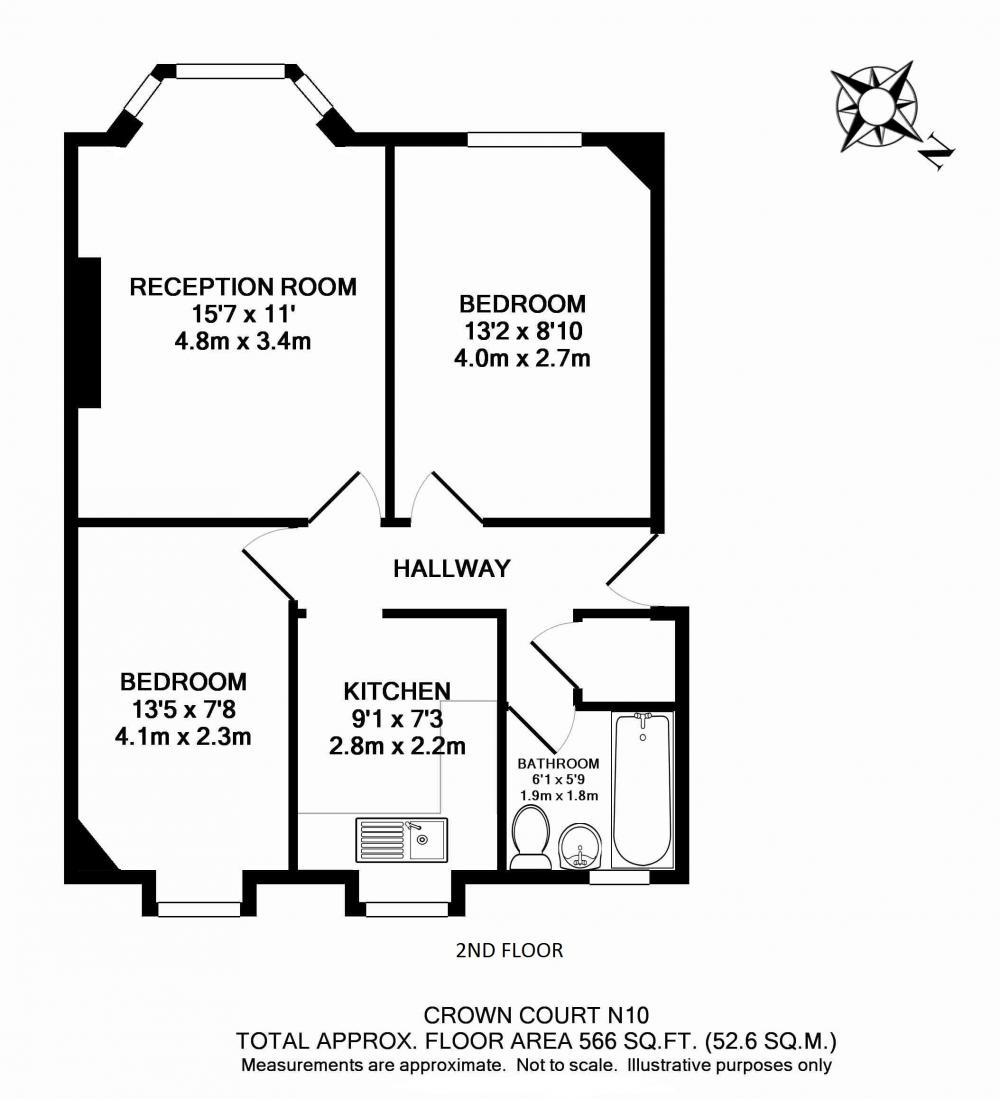 2 Bedrooms Flat to rent in Crown Road, London N10