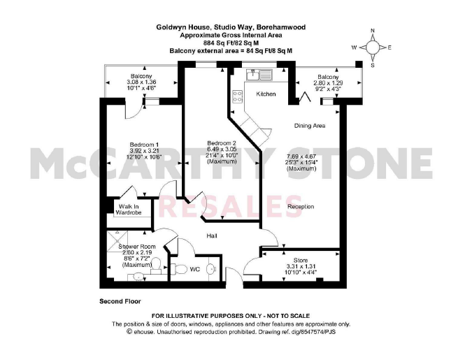 Flat 22, Goldwyn House,, Studio Way, Hertfordshire floorplan