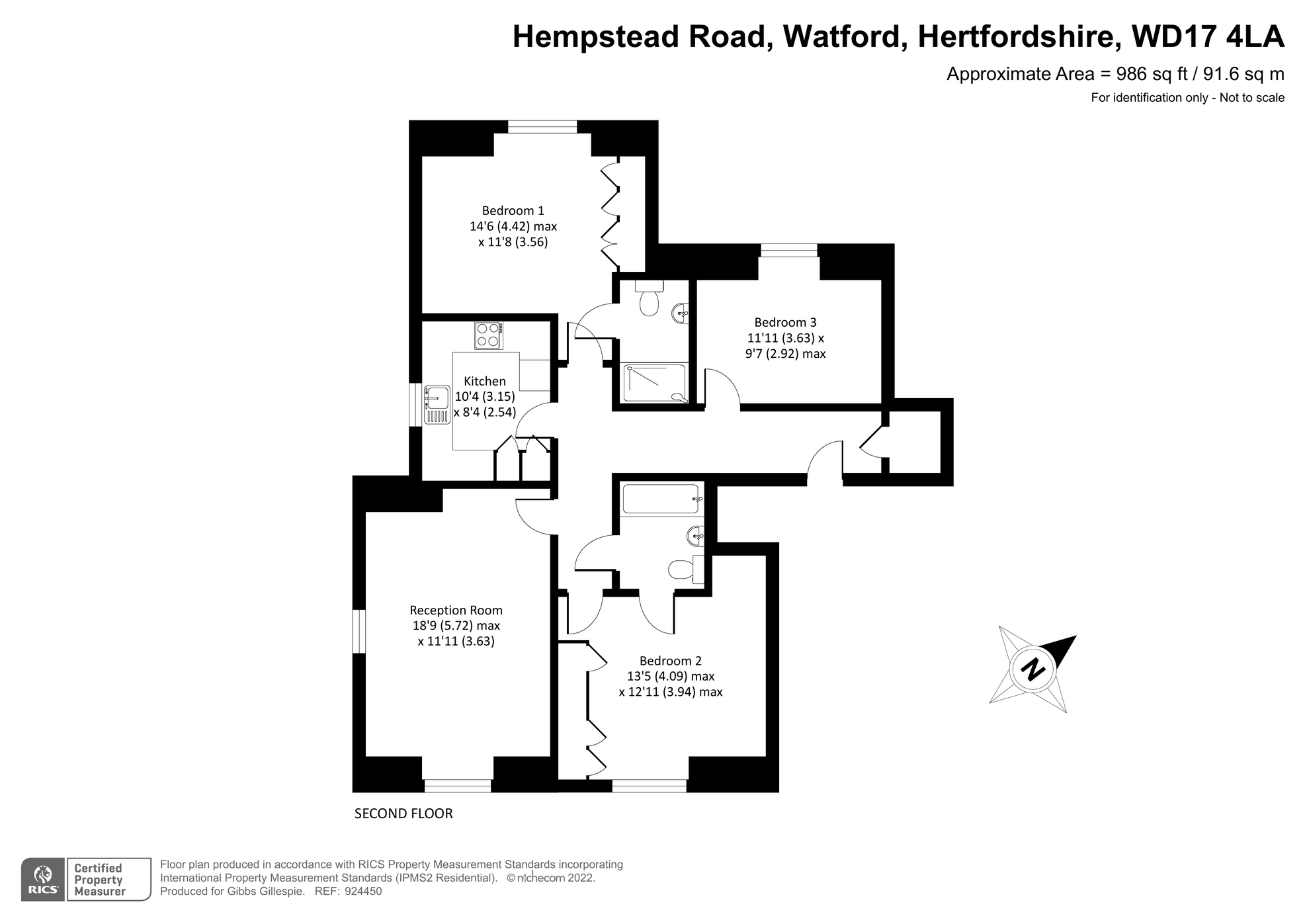 Hempstead Road, Watford, Hertfordshire WD17, 3 bedroom flat for sale