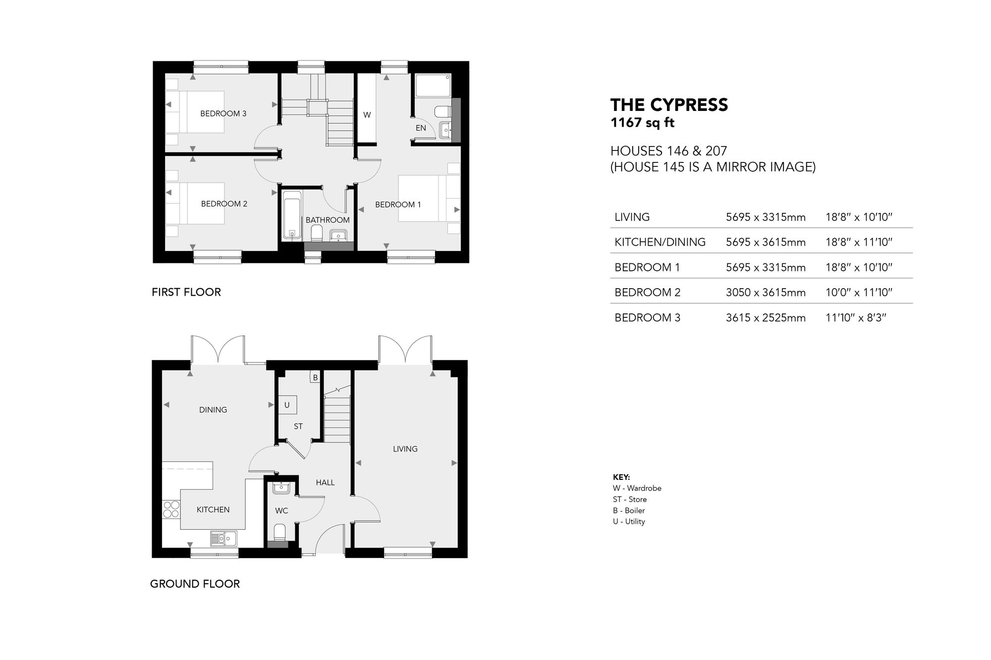 The Cypress - House 145, Amber Waterside, The Lakes, Cranleigh floorplan